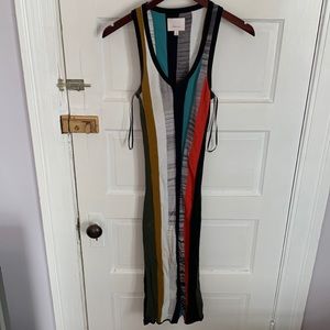 Multicolor knit midi dress